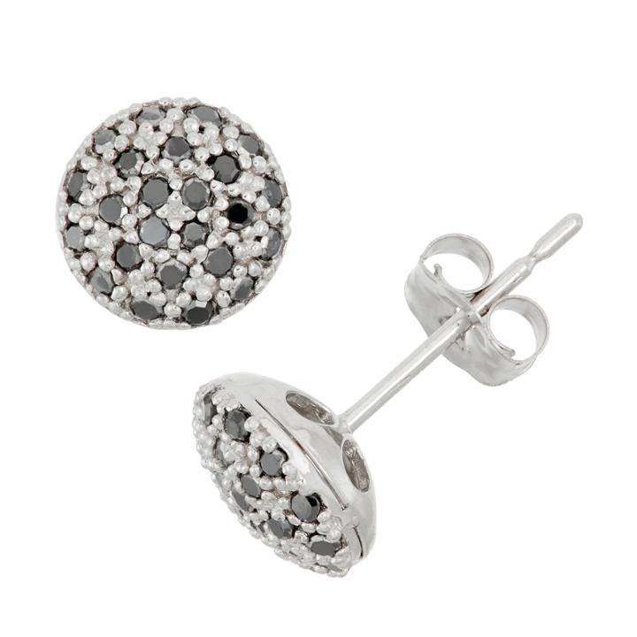1/4 Ct. T.w. Round Black Diamond 10k Gold Stud Earrings