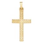 14k Yellow Gold Polished Cross Charm Pendant