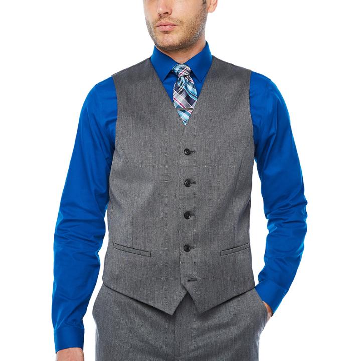 Jf J.ferrar Pin Dot Slim Fit Suit Vest