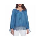 Skye's The Limit Tahitian Paradise 3/4 Sleeve Cold Shoulder Sleeve Peasant Top Plus