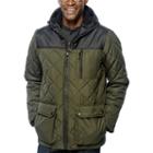 Izod Diamond-quilted Puffer Jacket With Hood