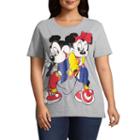 Mickey And Minnie Mouse Oversized Tee - Juniors Plus