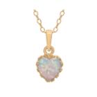 Simulated Opal 14k Gold Over Silver Pendant Necklace