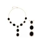 Monet Black And Gold-tone Y Necklace