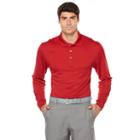 Pga Tour Long Sleeve Solid Mesh Polo Shirt