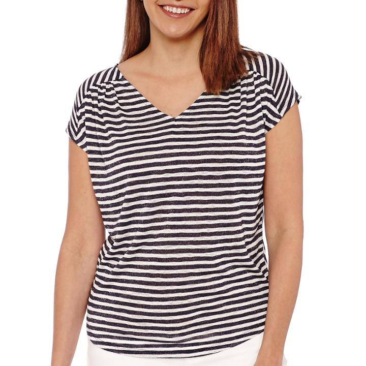Liz Claiborne Short-sleeve Stripe Tee