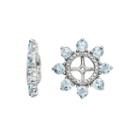 Sterling Silver Diamond Accent & Aquamarine Earring Jackets