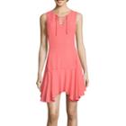 Bisou Bisou Sleeveless Lace-up Drop-waist Dress
