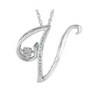 Love In Motion&trade; Diamond-accent Sterling Silver V Pendant Necklace
