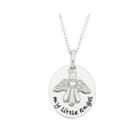 1/10 Ct. T.w. Diamond Angel Sterling Silver Pendant Necklace