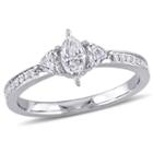 Womens 5/8 Ct. T.w. Genuine Marquise White Diamond 14k Gold Engagement Ring