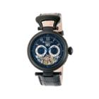 Heritor Automatic Ganzi Mens Leather Day & Date-black/navy Watches