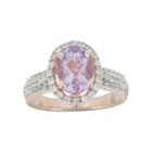 Rose Gold-plated Genuine Amethyst & Lab-created White Sapphire Ring