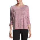 By & By 3/4 Sleeve Round Neck Knit Blouse-juniors