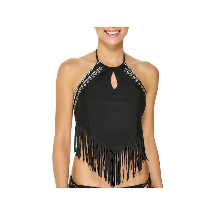 Arizona Fringe High Neck Swimsuit Top-juniors