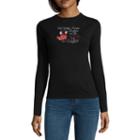 Mc2 Long Sleeve Crew Neck Holiday T-shirt-womens