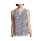 Liz Claiborne Sleeveless Slub Henley Tank Top - Talls