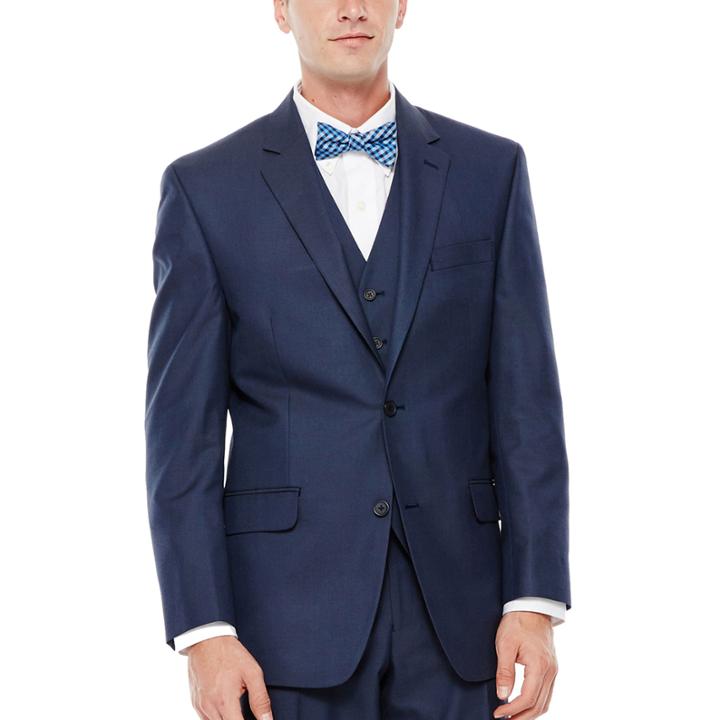 Izod Navy Sharkskin Suit Jacket - Classic Fit