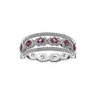 Lab-created Ruby And White Sapphire Sterling Silver Flip Ring