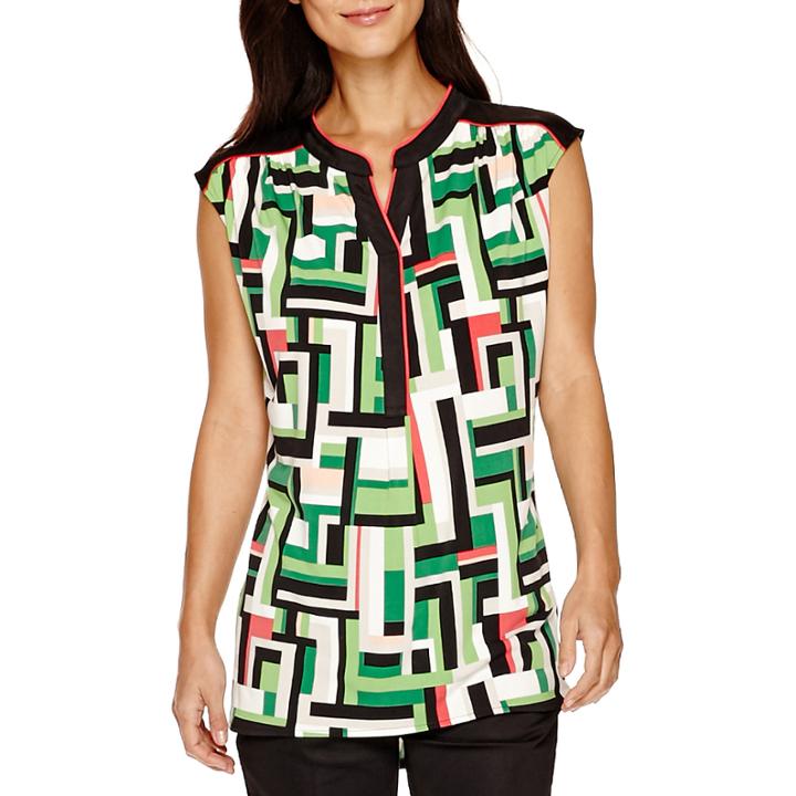 Worthington Piped Y-neck Sleeveless Tunic - Tall