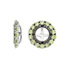 Genuine Peridot & Black Sapphire Sterling Silver Earring Jackets