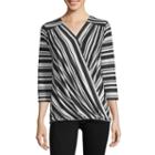 Liz And Co 3/4 Sleeve Wrap Shirt