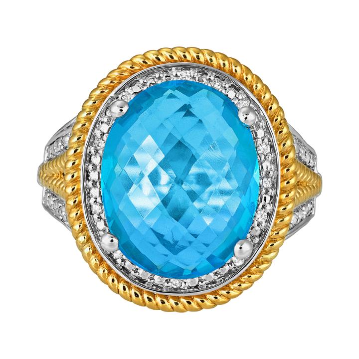 Limited Quantities Lab-created Blue Topaz & Diamond-accent Ring