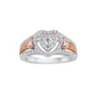 I Said Yes&trade; 1/2 Ct. T.w. Diamond Heart-shaped 10k White & Rose Gold Bridal Ring
