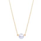 Womens Genuine White Cultured Freshwater Pearls 14k Gold Pendant Necklace