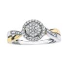 1/5 Ct. T.w. Diamond 10k Two-tone Gold Circle Promise Ring
