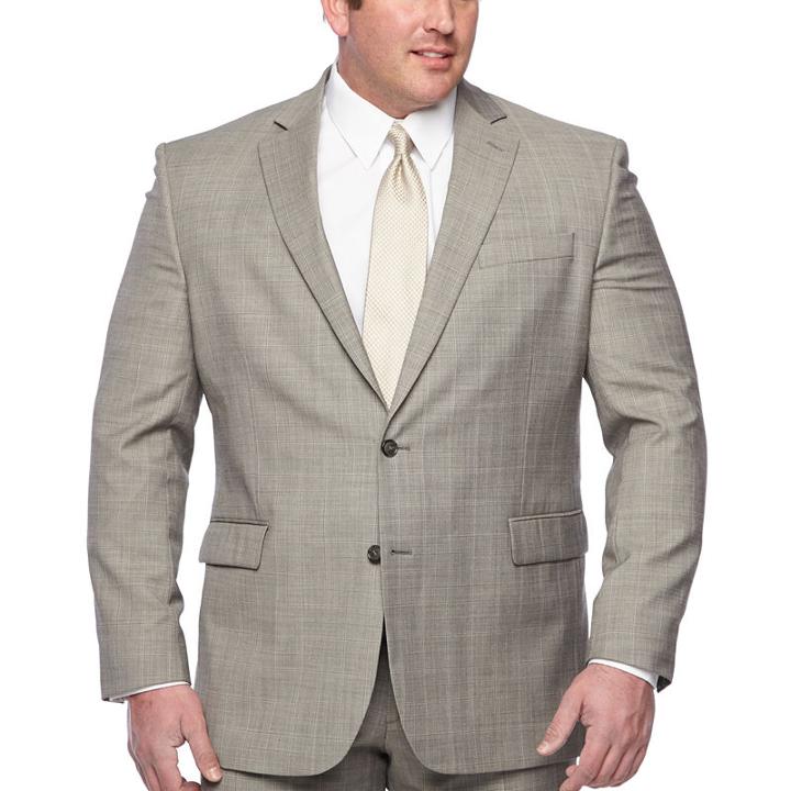 Stafford Checked Classic Fit Suit Jacket-big And Tall