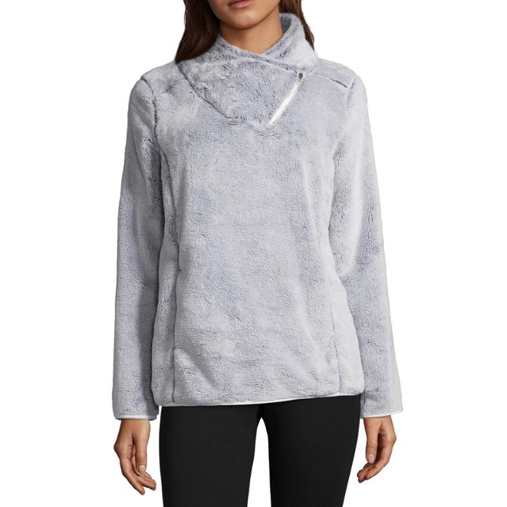 St. John's Bay Active Assymetrical Zip Cozy Pullover