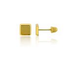 14k Gold 5mm Square Stud Earrings