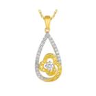 1/2 Ct. T.w. White And Enhanced Yellow Diamond 10k Yellow Gold Pendant Necklace