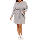 Project Runway Waist Tie Sweatshirt Dress - Plus