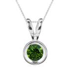 1/2 Ct. T.w. Color-enhanced Green Diamond Solitaire Pendant Necklace