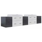 88.5-in. W 17.8-in. D Modern Wall Mount Plywood-veneer Vanity Base Set Only In White-dawn Grey