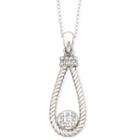 Diamond Fascination&trade; Teardrop Pendant Sterling Necklace