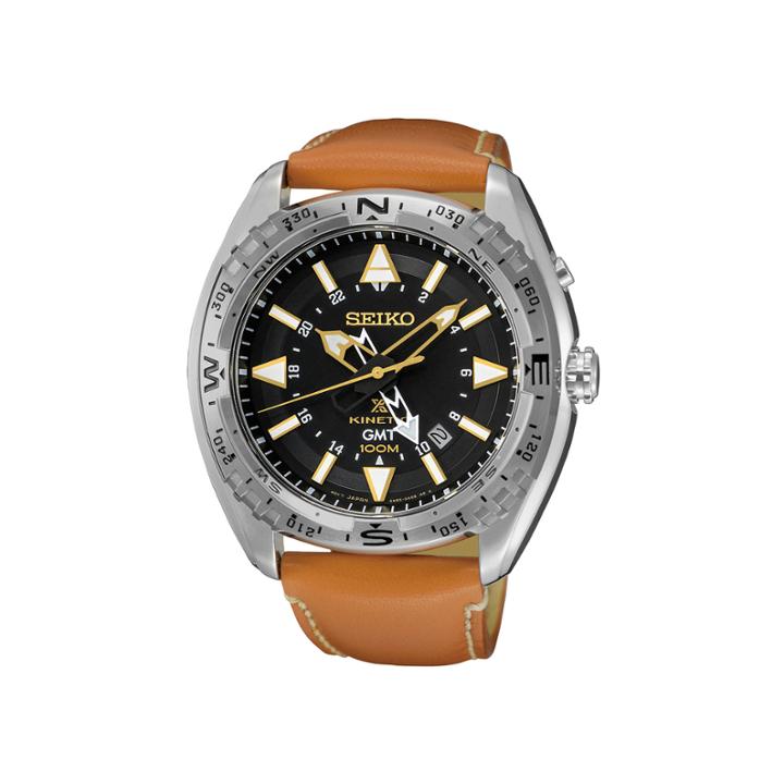Seiko Mens Brown Strap Watch-sun055