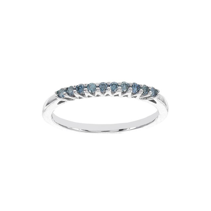 1/5 Ct. T.w. Color-enhanced Blue Diamond Band