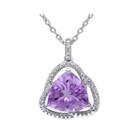 Genuine Purple Amethyst And Diamond-accent Pendant Necklace