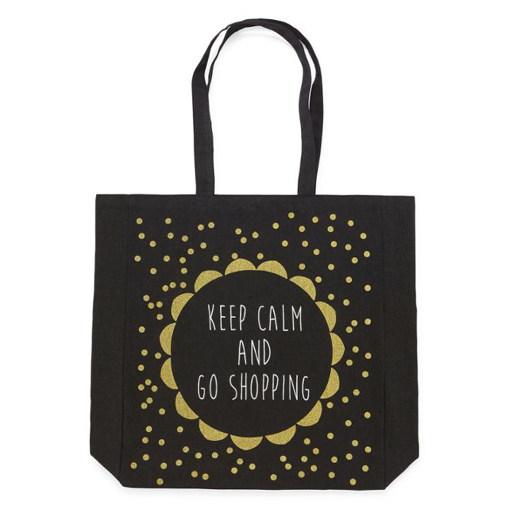 Keep Calm Go Shopping Canvas Tote