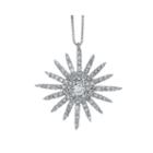 5/8 Ct. T.w. Diamond 14k White Gold Starburst Pendant Necklace