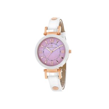 Christian Van Sant Petite Womens White Ceramic Strap Watch