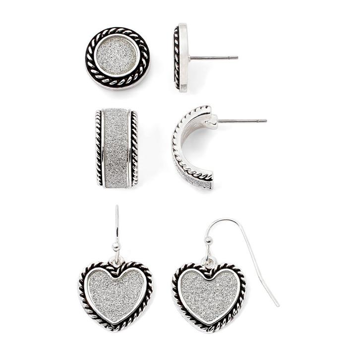 Mixit Silver-tone Sugar 3-pr. Earring Set