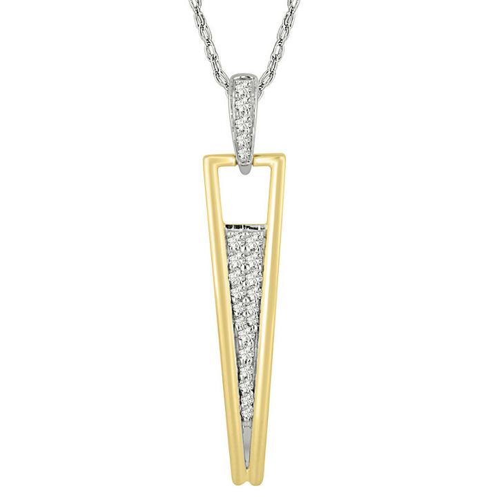 Womens 1/4 Ct. T.w. Genuine White Diamond Dog Tag Pendant Necklace
