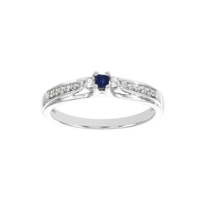 Lumastar Genuine Sapphire Diamond-accent 10k White Gold Promise Ring