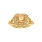 Genuine Citrine & Cubic Zirconia 14k Gold Over Brass Ring