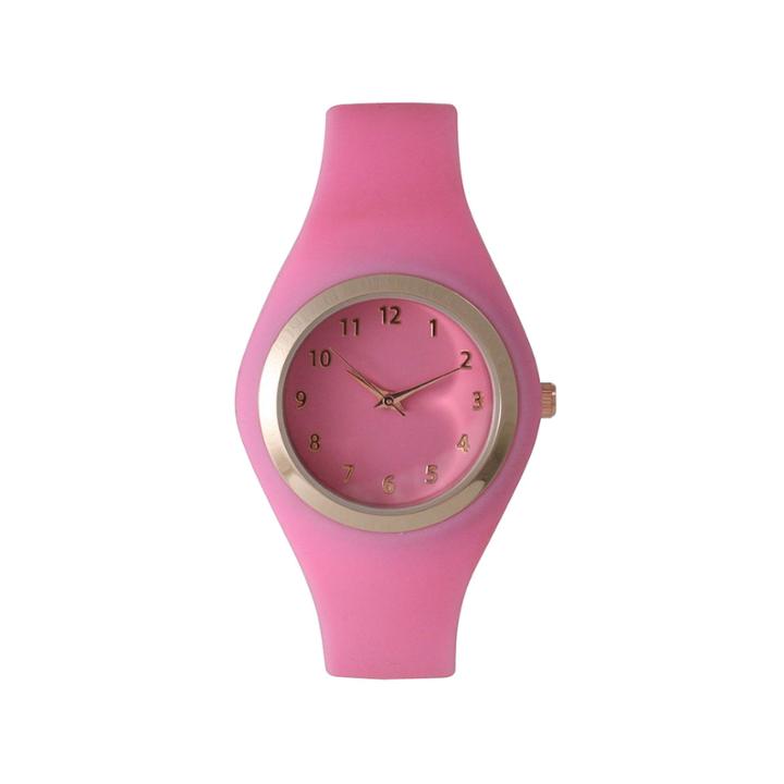 Olivia Pratt Womens Gold-tone Bubble Pink Silicone Strap Watch 15310s