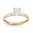 Diamonart Womens 1 Ct. T.w. Round White Cubic Zirconia 10k Gold Engagement Ring